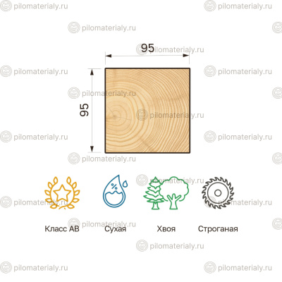Брус строганный 140х190х6000 сухой лиственница класс АВ