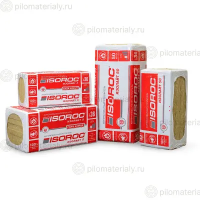 Базальтовые плиты Изорок Изолайт 1000х500х100 (4шт/уп.;2м2/уп.;0,2м3/уп)